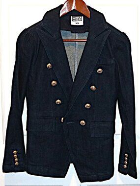 Miller Wendt RIO JACKET Dark Blue Denim Double Breasted Cotton Spandex Blazer